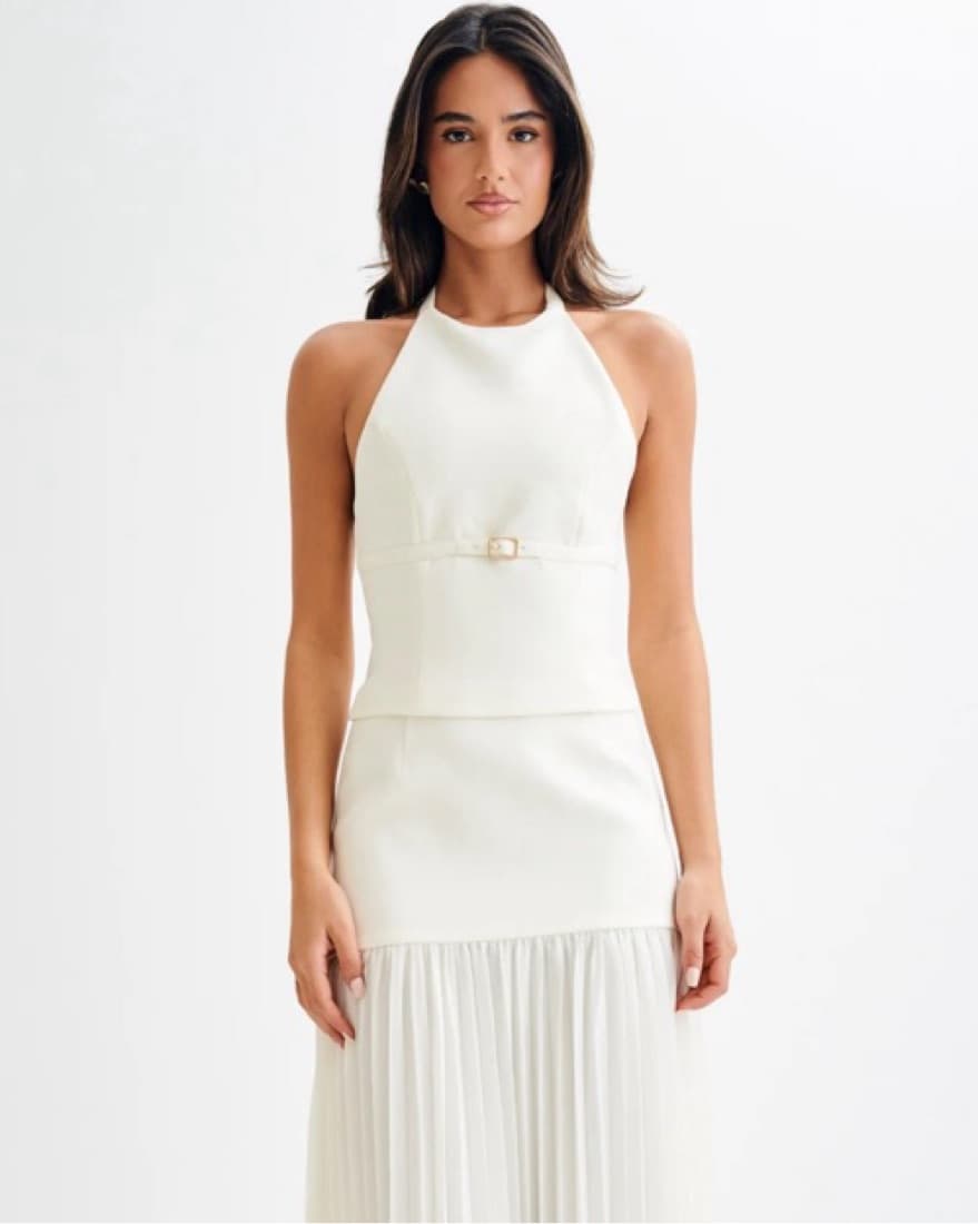 Meshki White Skirt Top Set  - Image 3