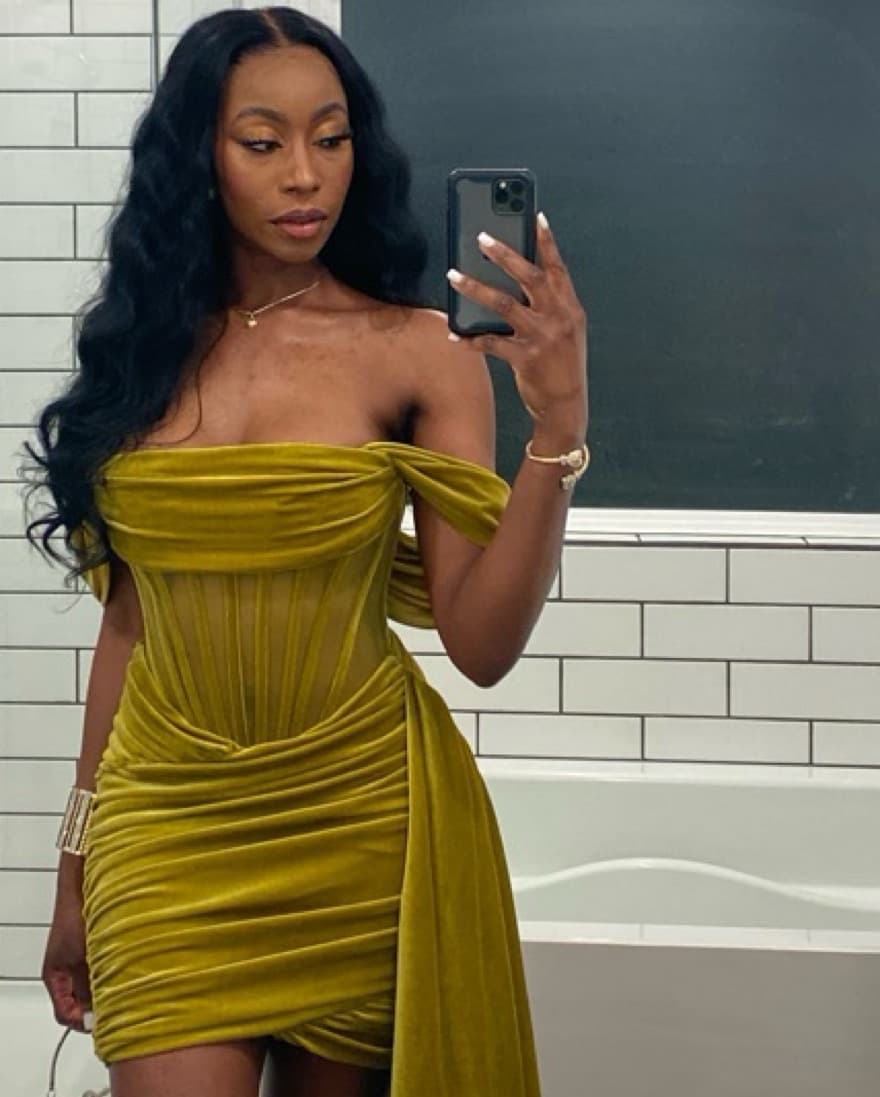 Radiant Yellow Ruched Dress - Image 1