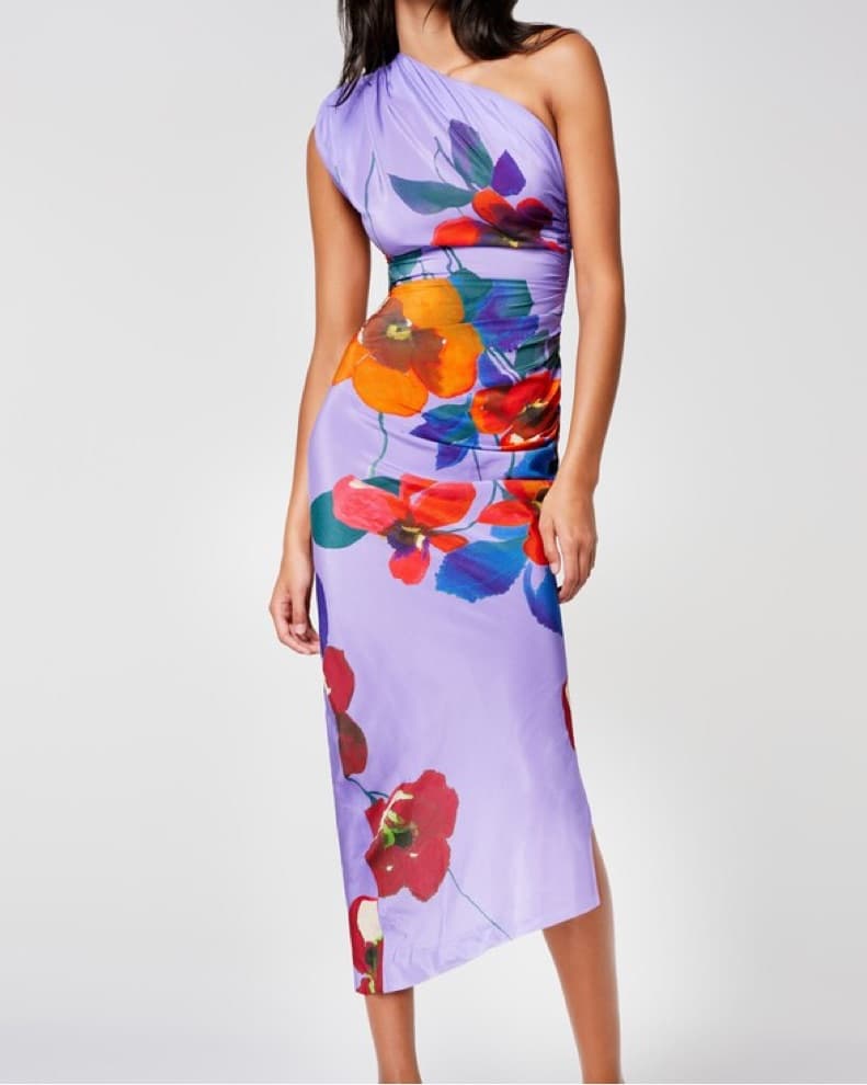 Smythe One Shoulder Poppy Dress - Image 2