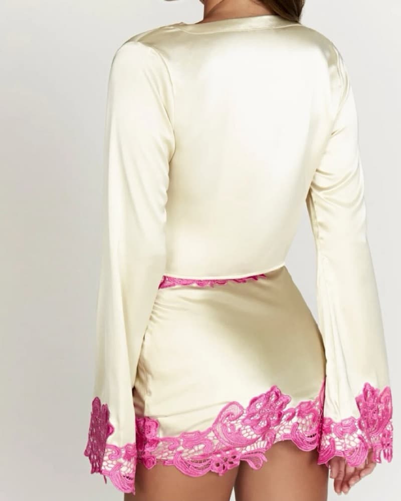Meshki Niamh White Pink Skirt Set XS/S - Image 4