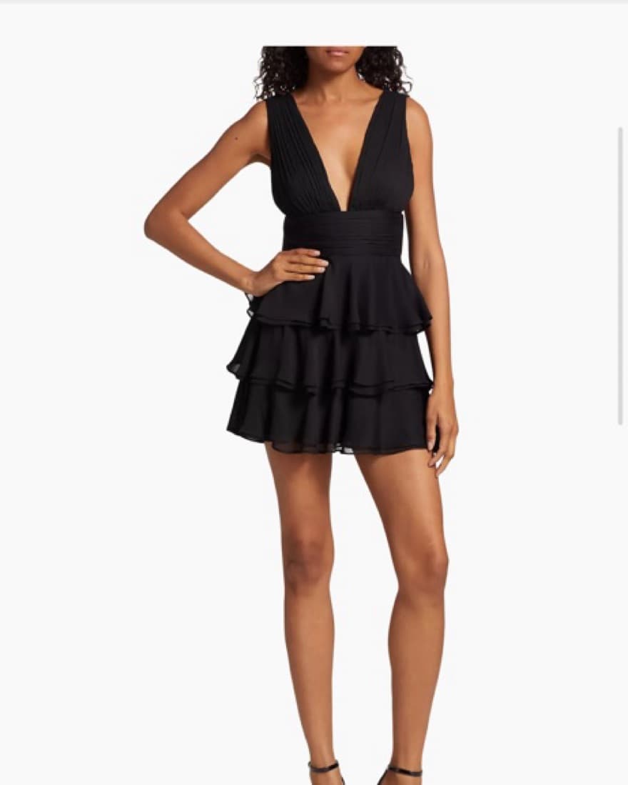 Alice & Olivia Holly Plunge Ruffle Dress - Image 2
