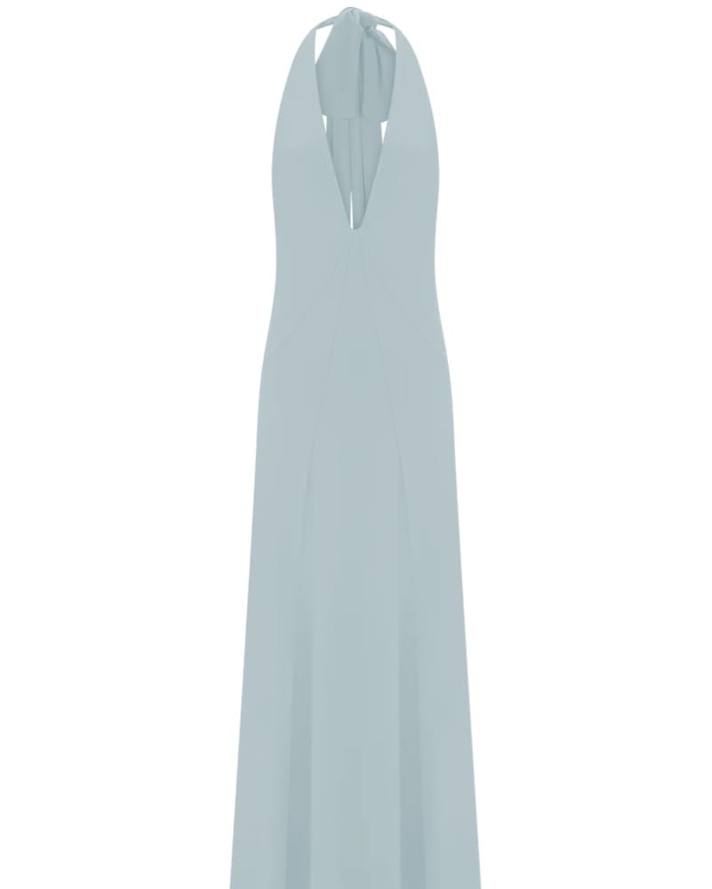 Halter Neck With Scarf Blue Maxi Dress - Image 5