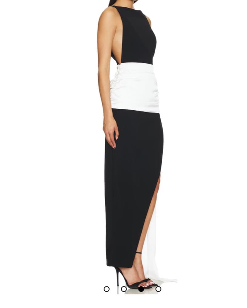 Revolve Black and White Maxi Dress - Image 3