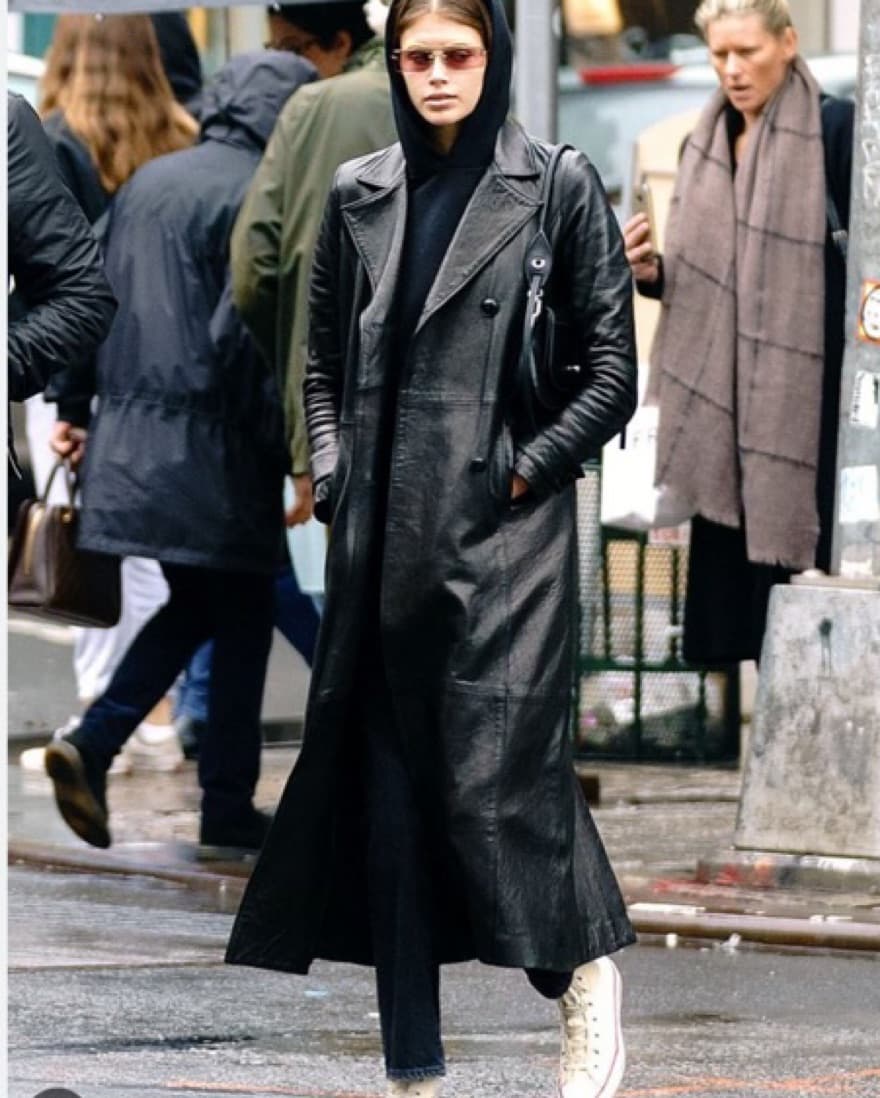 Frame Black Leather Trench Coat - Image 4