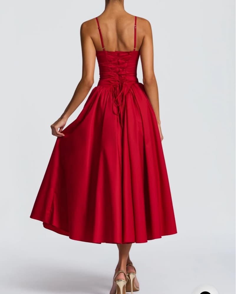 Babyboo Red Dropped Waist Dress - Image 2