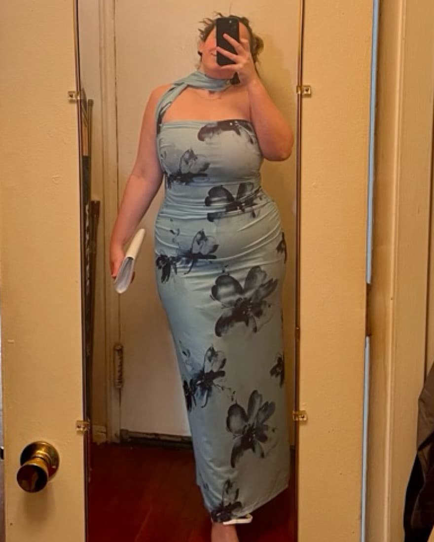 Blue Floral Pepper Mayo Maxi Dress - Image 3