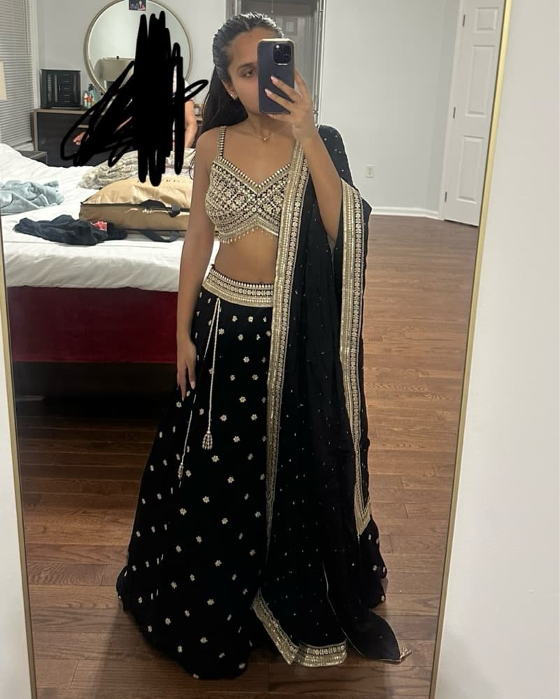 Stunning Embellished Black Lehenga - Image 1