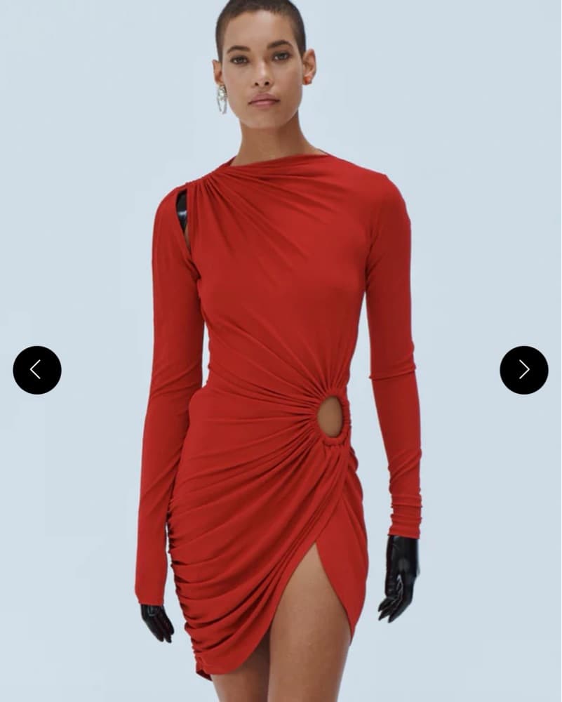 Monse Red Party Dress With Ruching  - Image 5