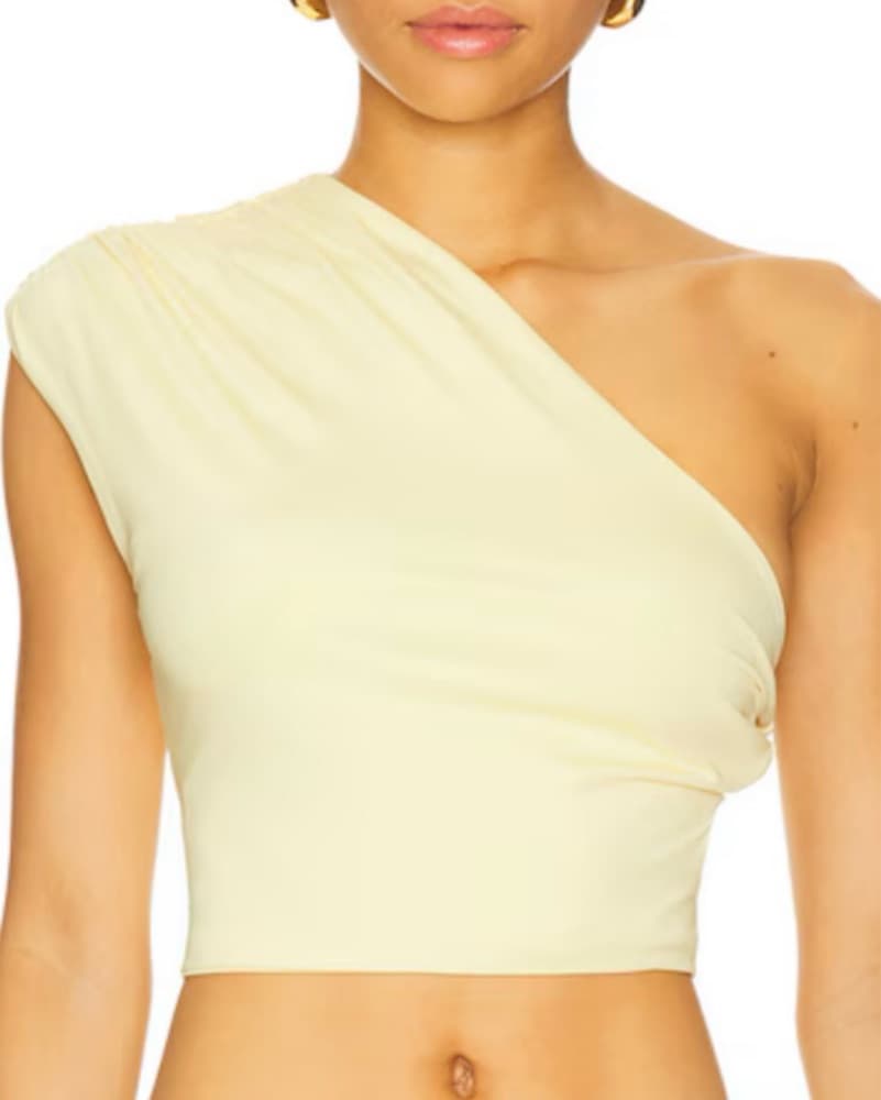 Stunning One-Shoulder Yellow Maxi Set - Image 4