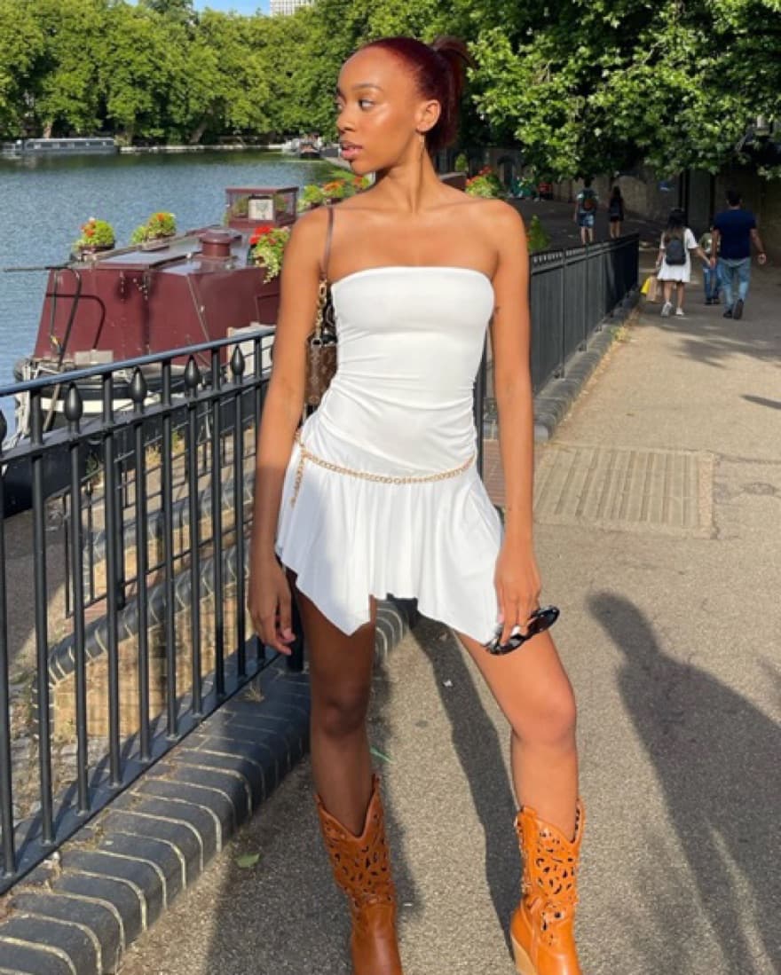 White Straples Mini Dresss - Image 2