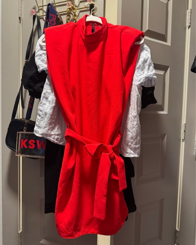 Amanda Uprichard Red Belted Dress - Image 2