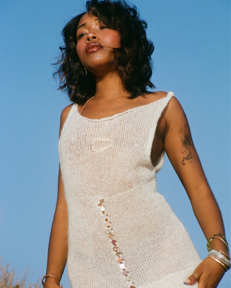 Hand Knit Dress With Buttons - Image 2