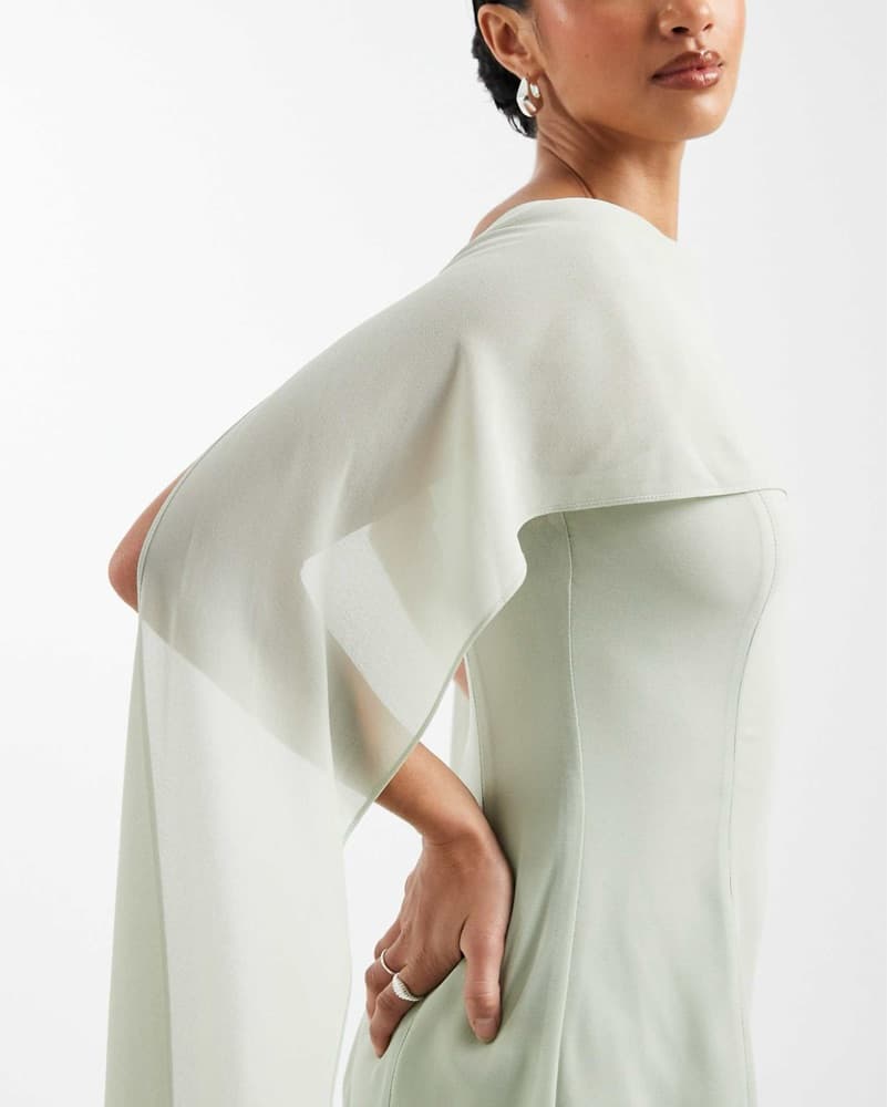 Chiffon Sheer Skirt Scarf Gown - Image 2