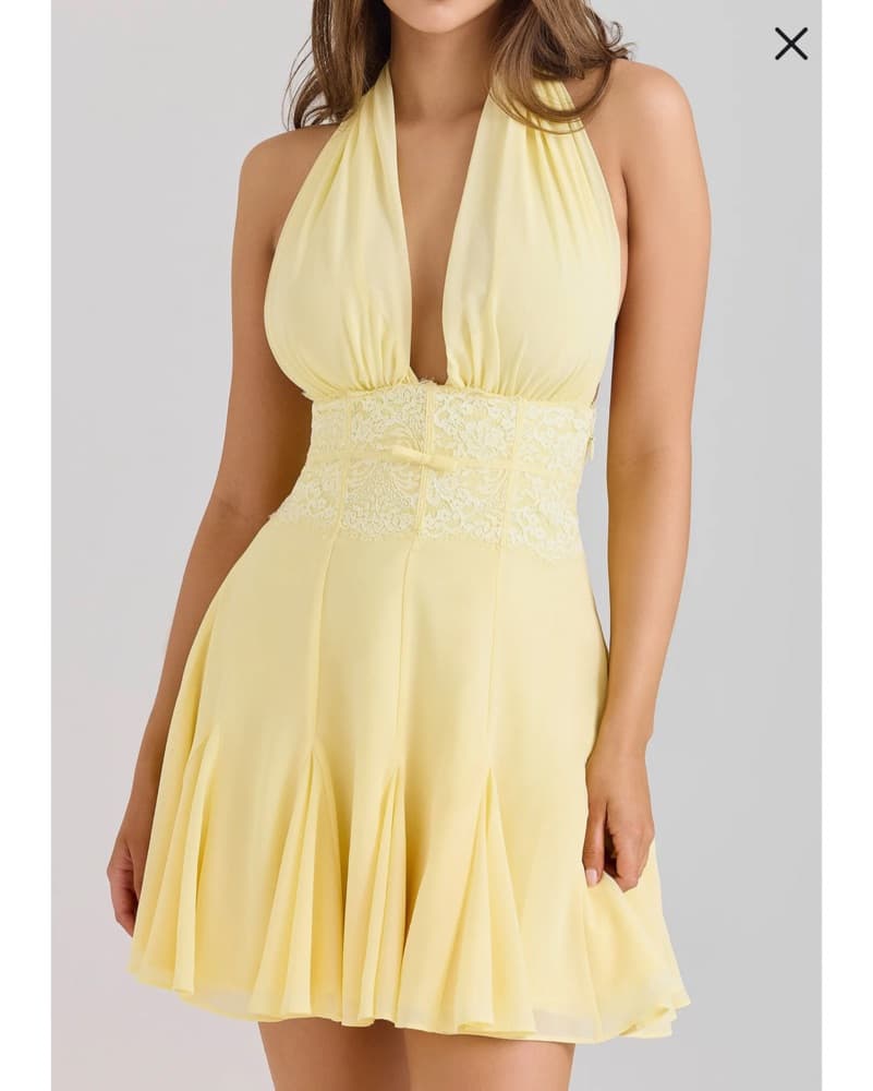 House Of CB Halter Georgette Mini Dress - Image 1