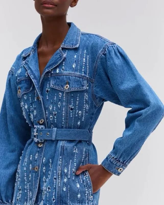 Pat Bo - HAND-BEADED DENIM JACKET - Image 2