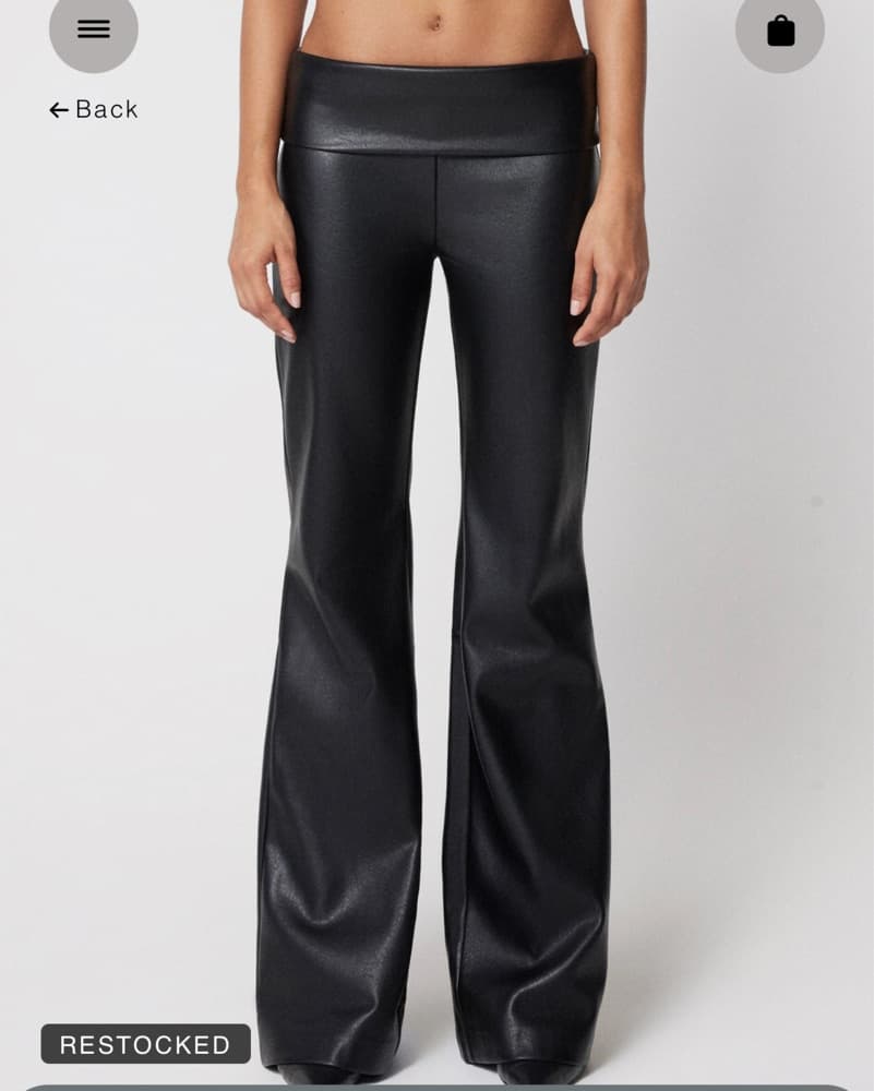 Khy Faux Leather Low Rise Foldover Pant - Image 1