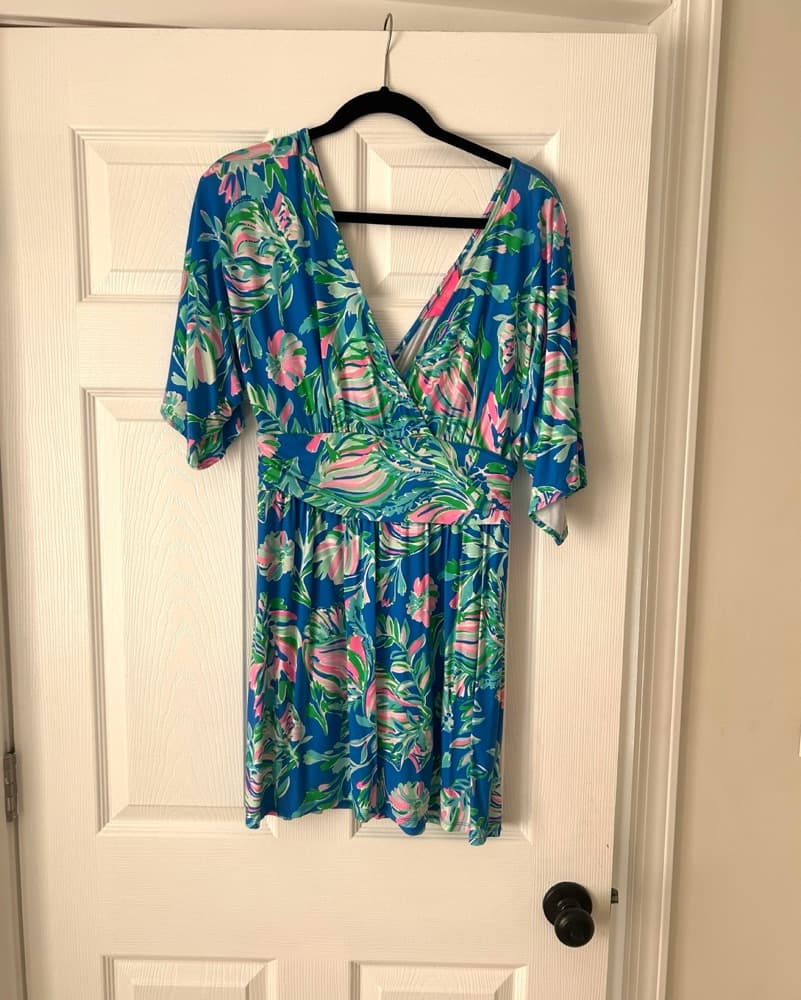  Tropical Floral Wrap Dress - Image 1