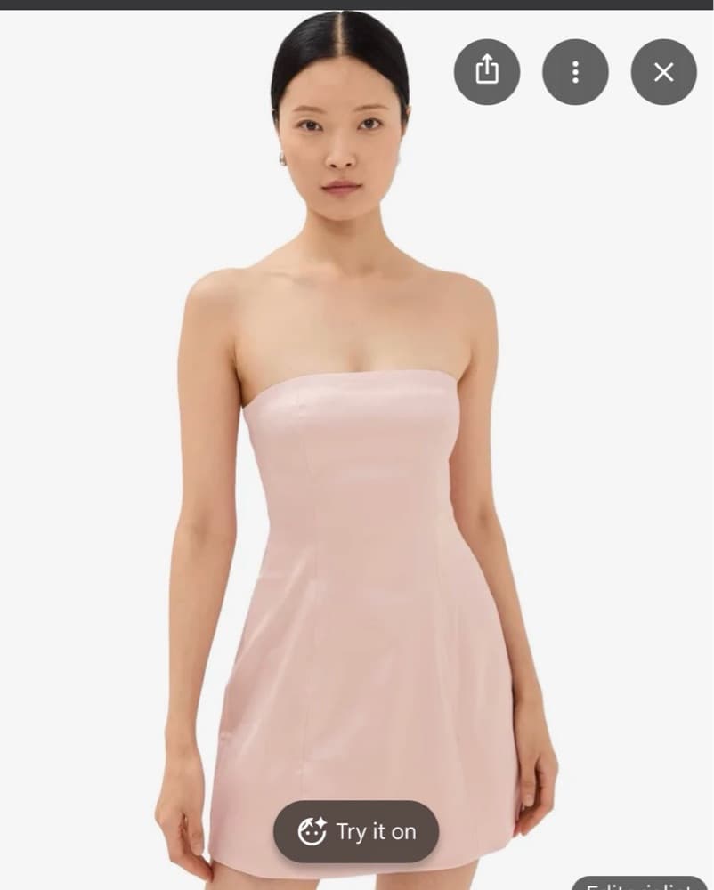 Pink Satin Mini Dress  - Image 1
