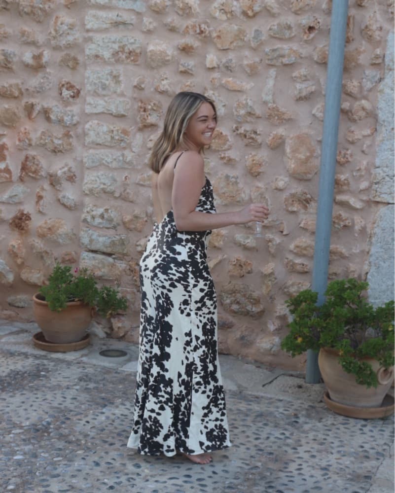 Satin Effect Print Dress - Image 2