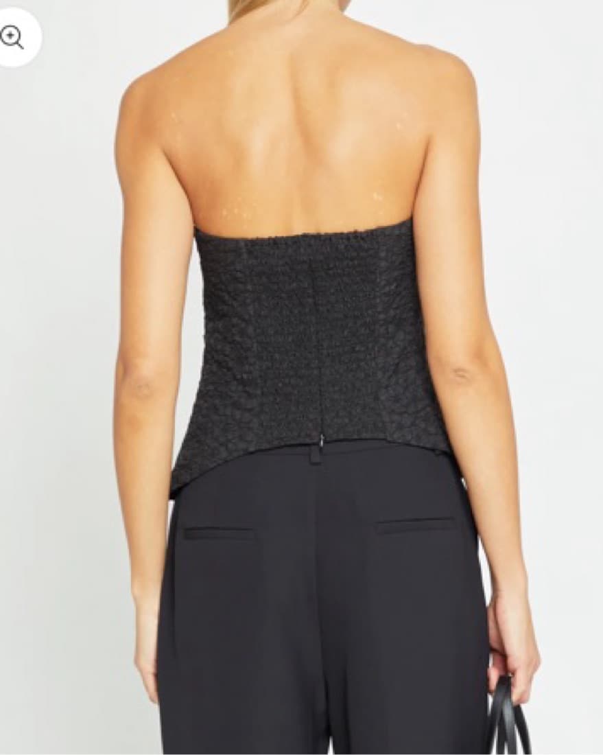 Black Tube Top Asymmetrical Hem - Image 2