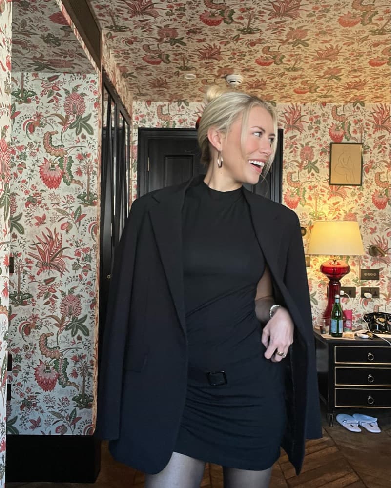 Reformation Black Mini Dress - Image 3