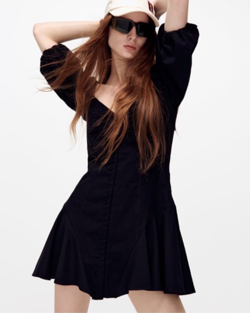 Black Zara Sweetheart Neckline Dress - Image 2