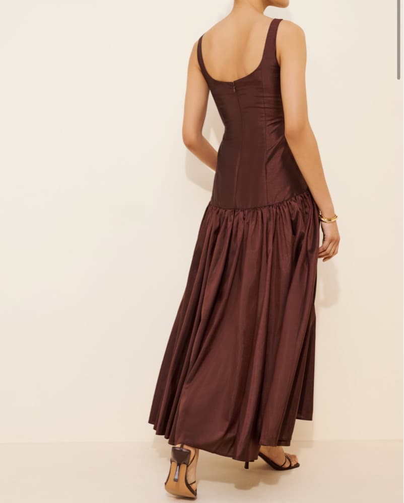Brown Drop Waist Maxi Dress - Image 2
