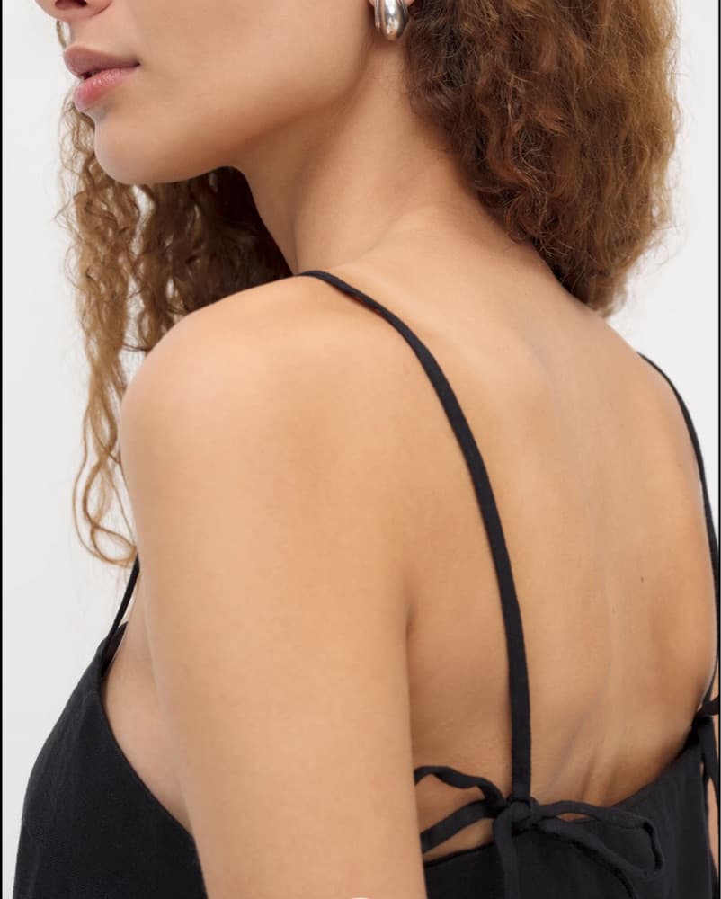 Reformation Black Linen Mini Dress - Image 2