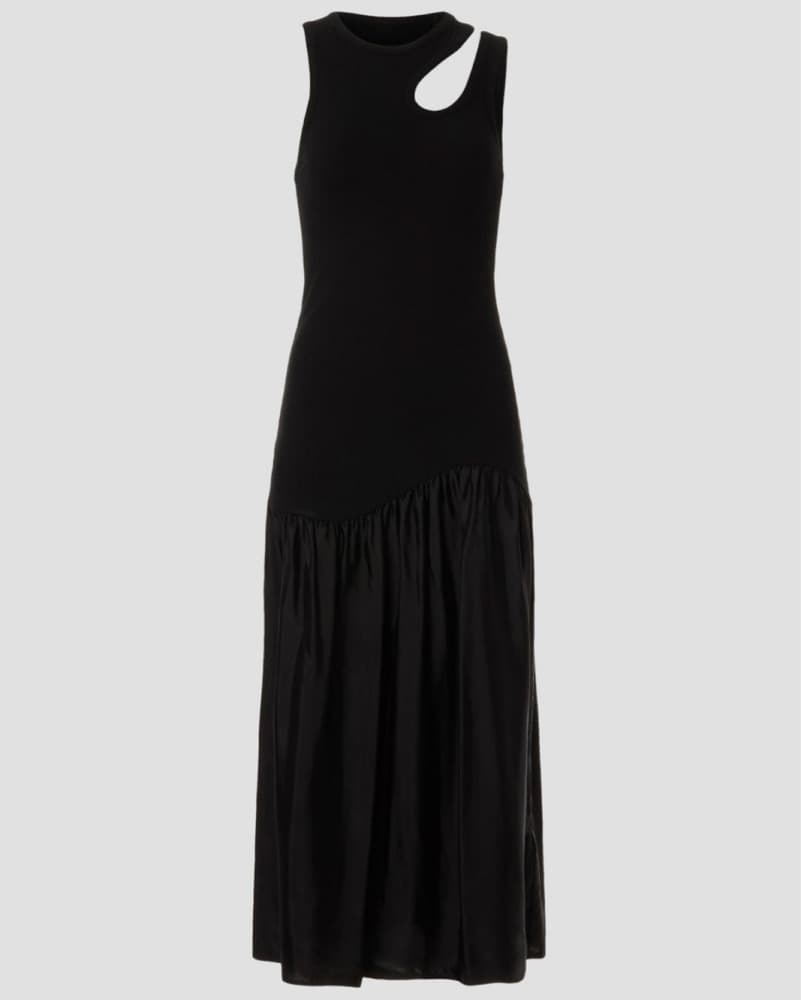 Sandro Drop Waist Black Midi Dress - Image 1