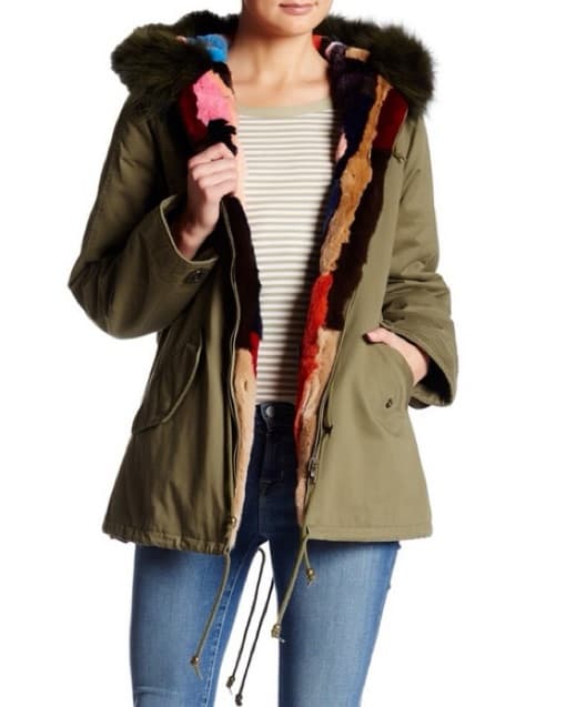 Aqua Reversible Multicolor Fur Coat  - Image 1