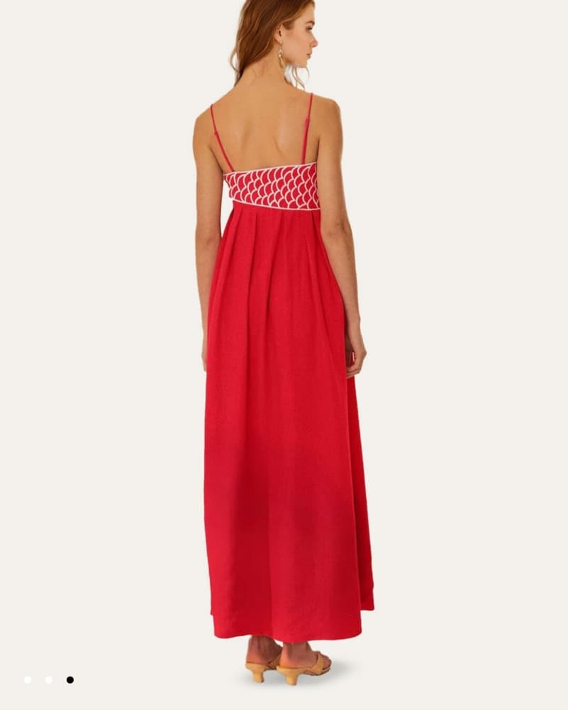 Farm Rio Red Fish Top Maxi Dress - Image 3