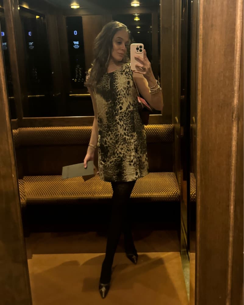 Maje Leopard Linen Dress - Image 1