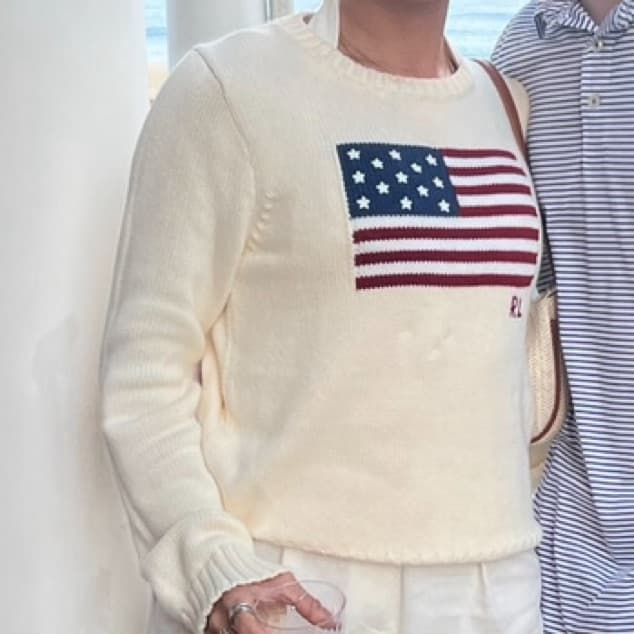 Flag Cotton Crewneck Sweater - Image 2