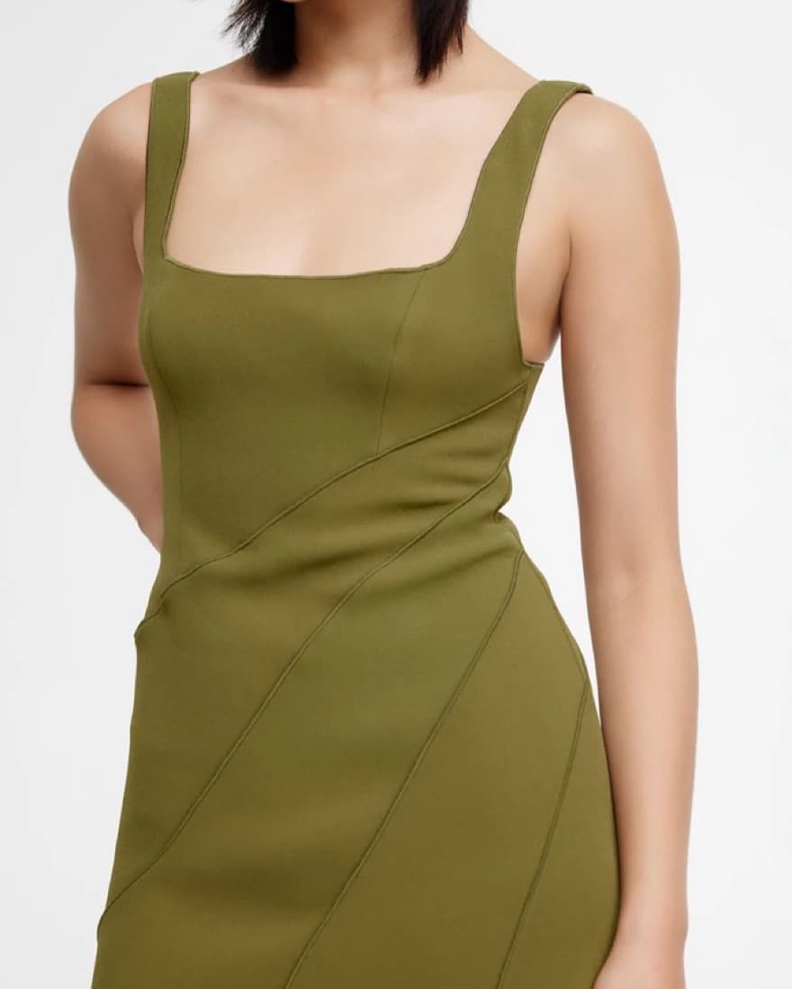 Olive Green Sleeveless Maxi Dress - Image 1
