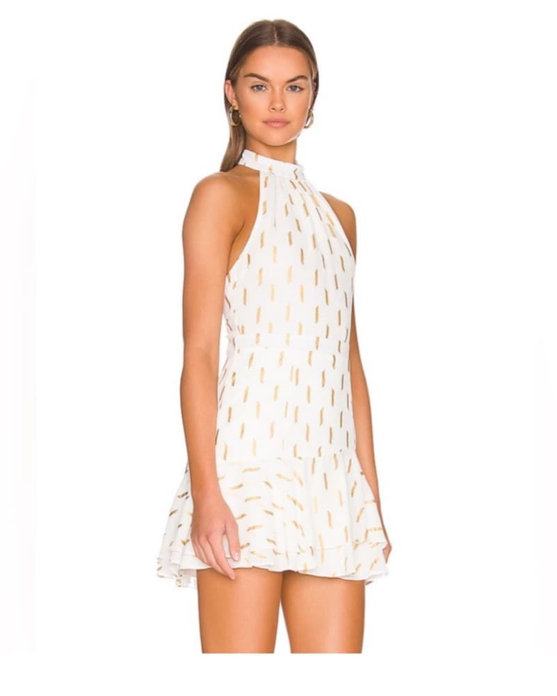 Yumi kim White And Gold Halter Dress - Image 3