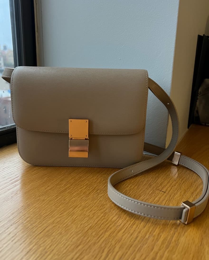 Minimalistic Taupe Calfskin Leather Box  - Image 2