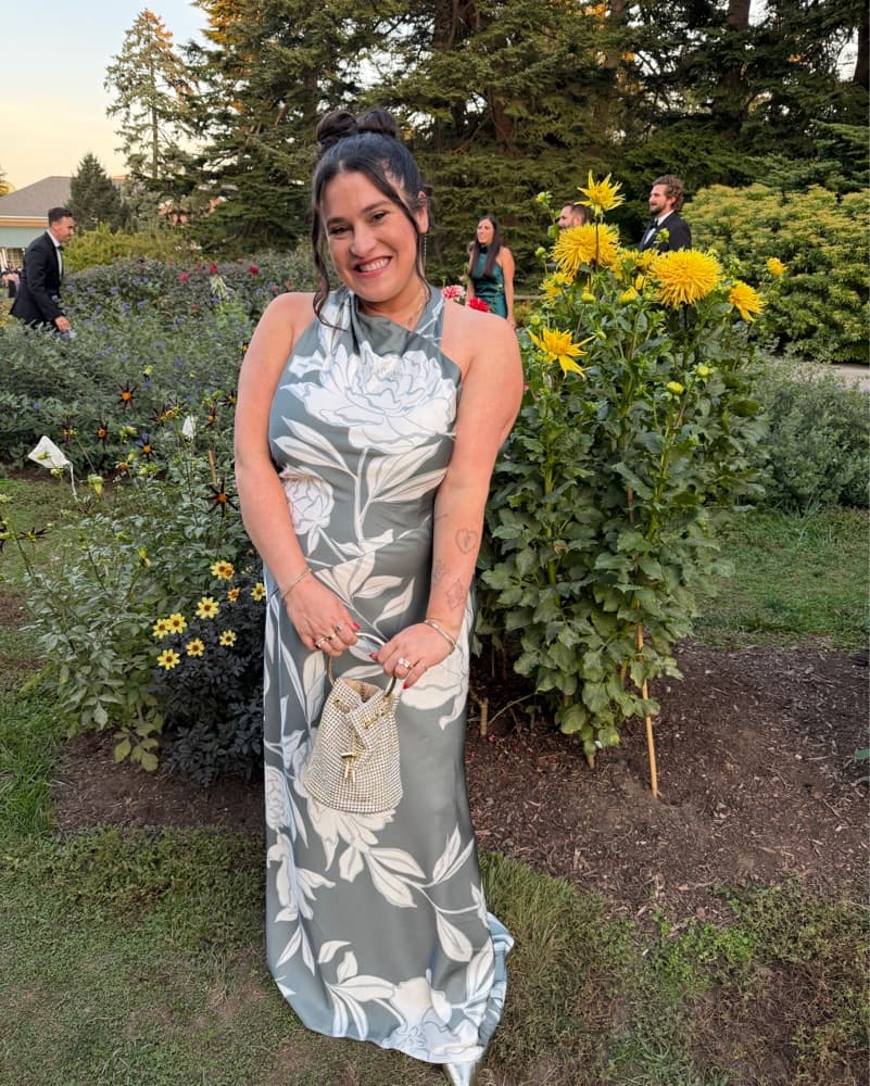 Significant Other Asymmetric Satin Maxi Dress - Image 3