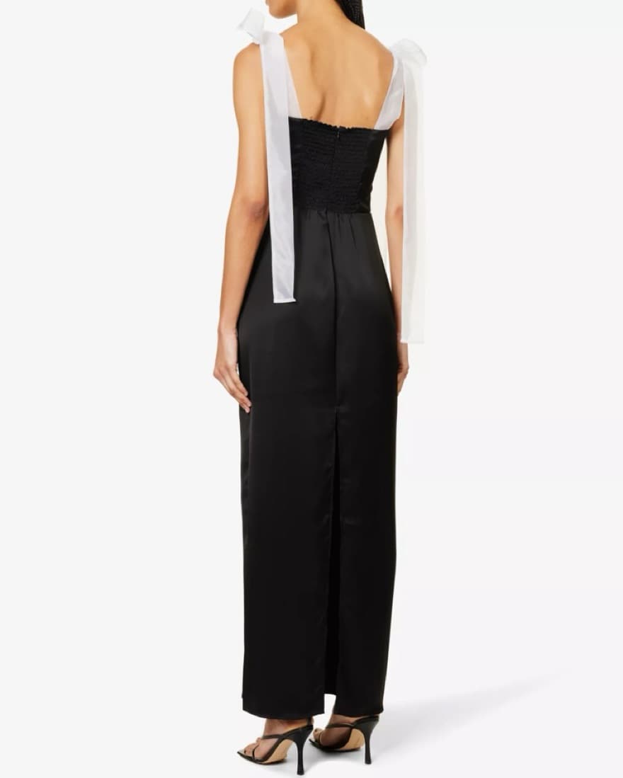 Reformation Black Dress + Bow Sleeves - Image 3
