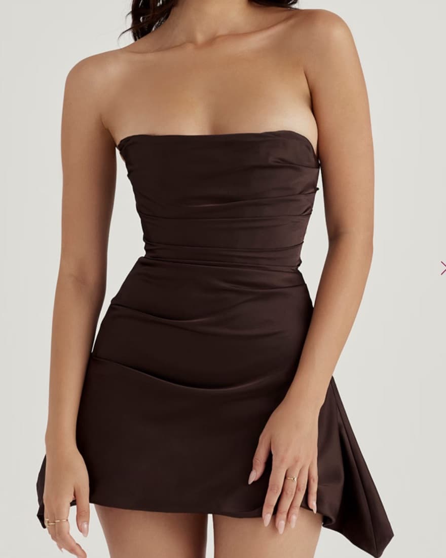 House Of CB Brown Corset Strapless Dress - Image 1