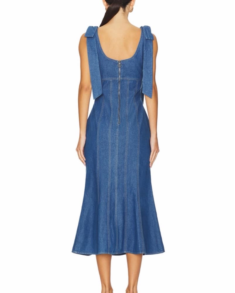 Denim Elliatt Dress From Revolve W Bows - Image 3