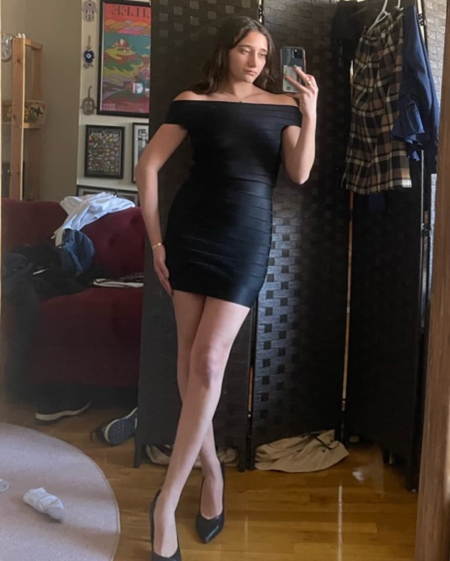 Off The Shoulder Black Bandage Dress - Image 3