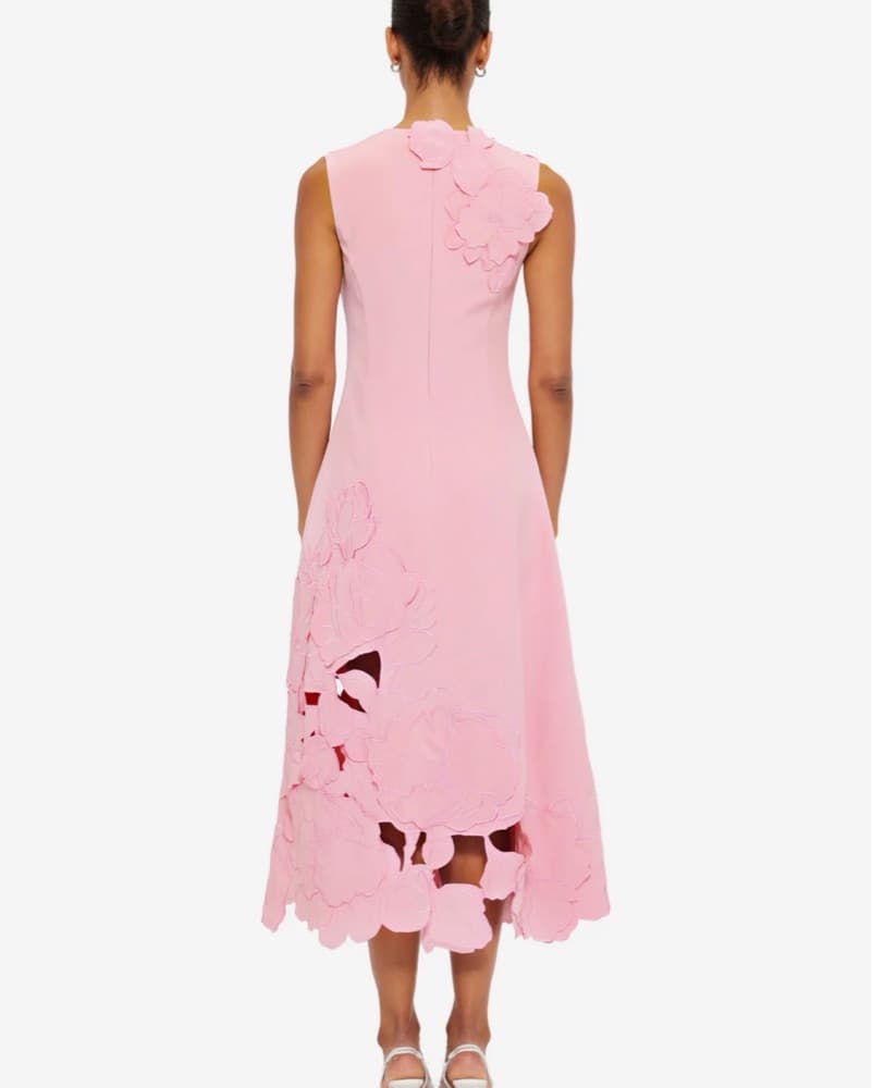 Cleo Appliqué Sleeveless Midi Dress Pink - Image 2