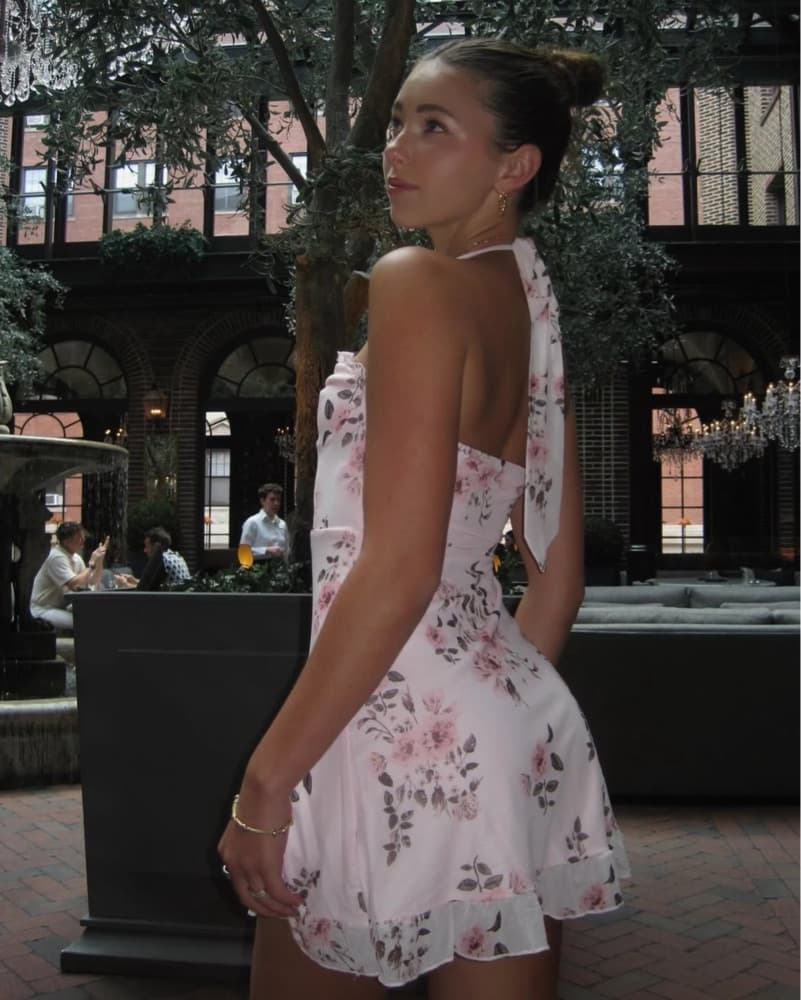 Elegant Floral Print Mini Dress - Image 1