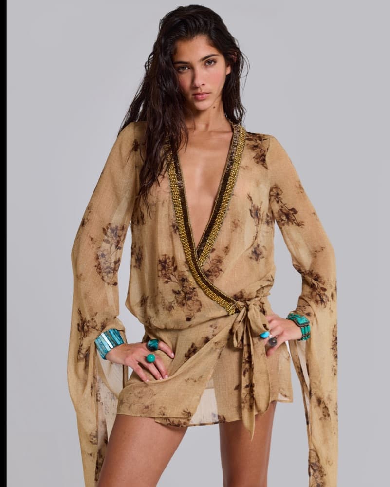 Jaded London Chiffron Wrap Mini Dress - Image 1