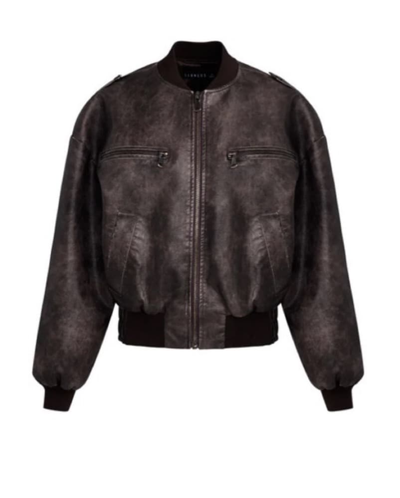 Chocolate Brown Bomber Jacket  - Image 1