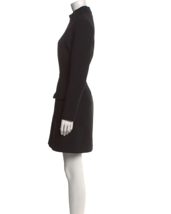 Black Turtleneck Structured Dress - Image 2