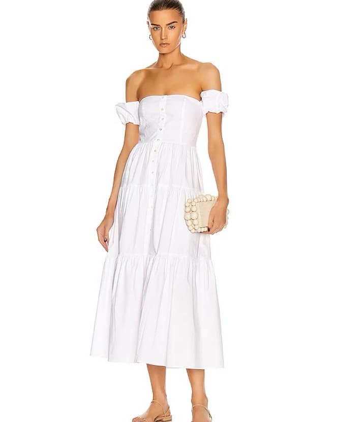 Staud Sweetheart Cotton Dress - Image 1