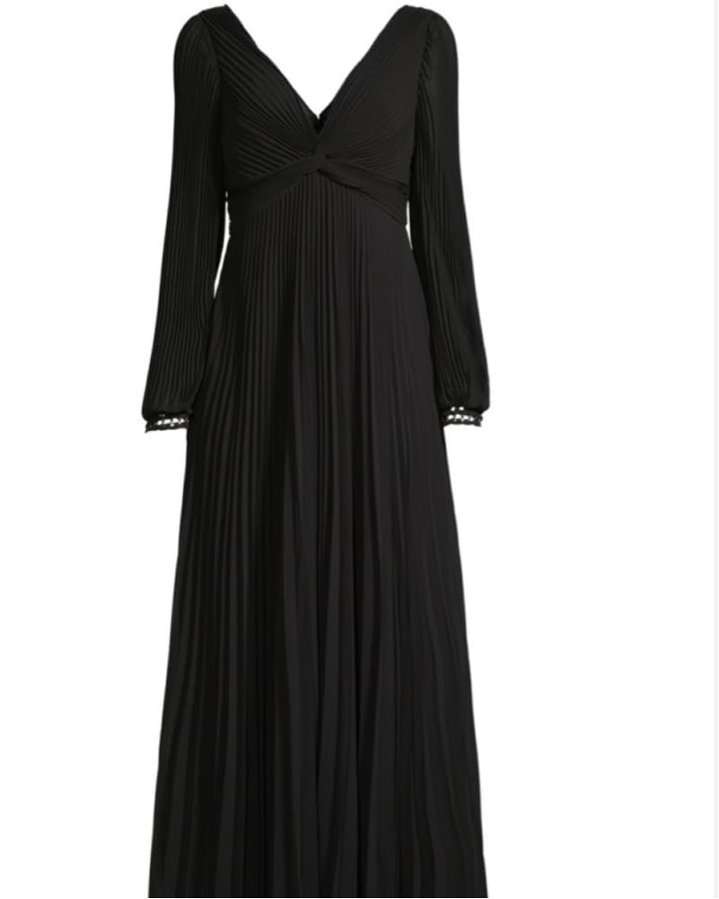 Black Pleated Ungaro Maxi Dress - Image 1