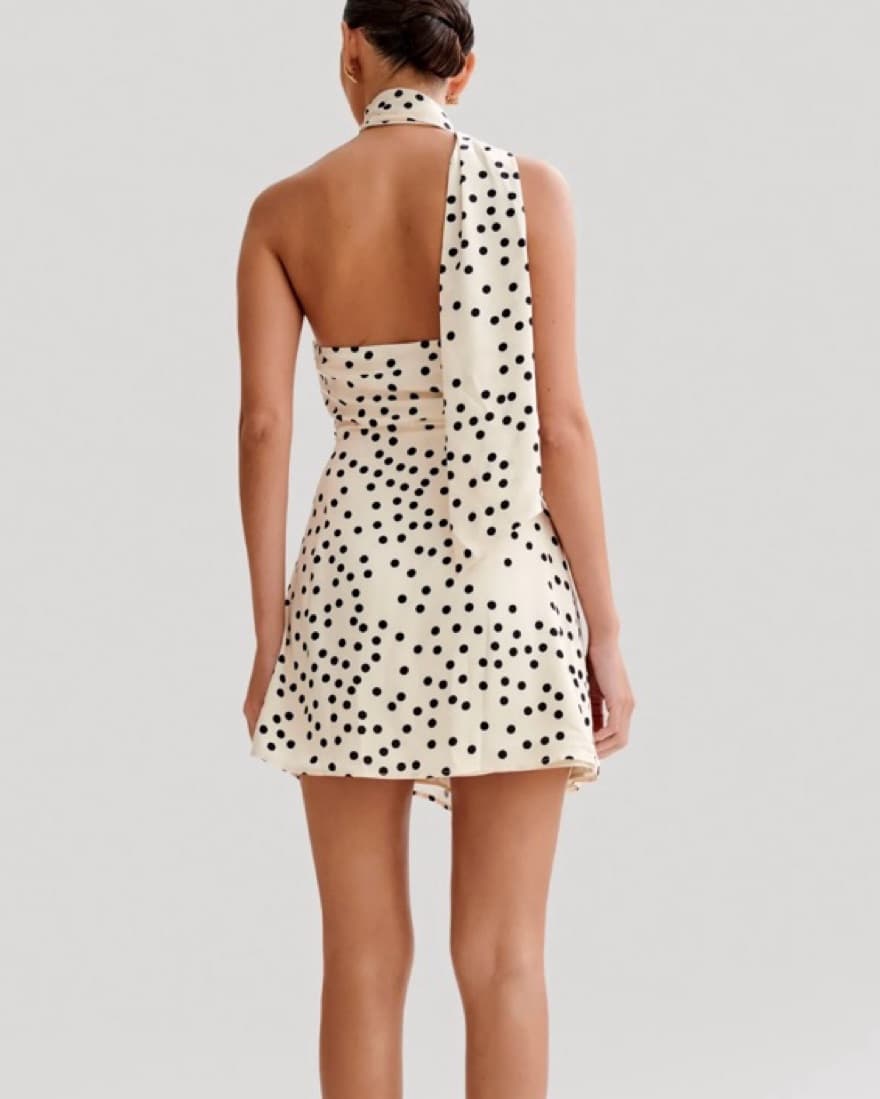 Meshki Polka Dot Satin Dress - Image 3