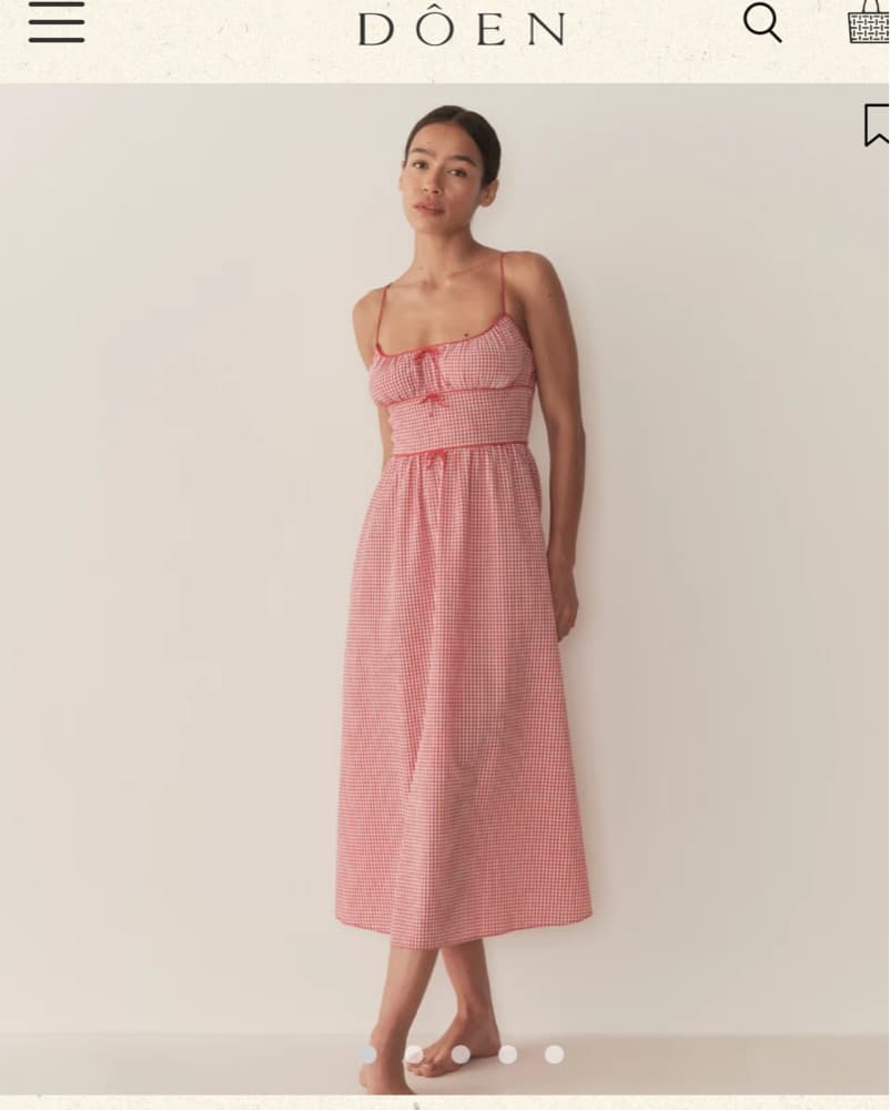 Gingham Belted Midi Dress - Belline Dre' - Image 1